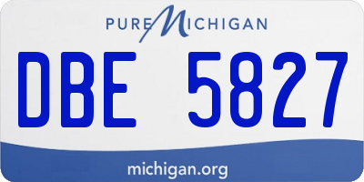 MI license plate DBE5827
