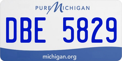 MI license plate DBE5829