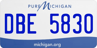 MI license plate DBE5830