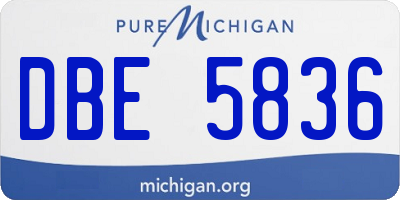 MI license plate DBE5836