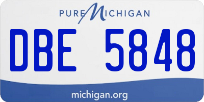 MI license plate DBE5848