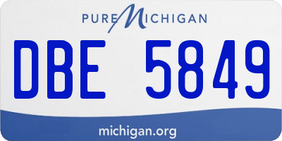 MI license plate DBE5849
