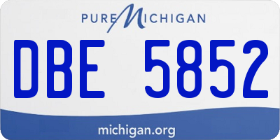 MI license plate DBE5852