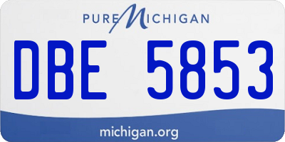MI license plate DBE5853
