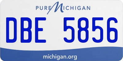 MI license plate DBE5856