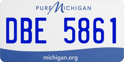 MI license plate DBE5861
