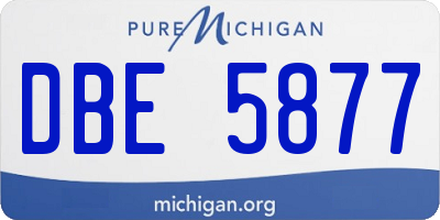 MI license plate DBE5877