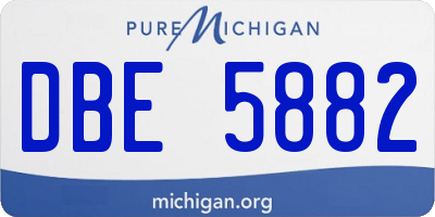 MI license plate DBE5882