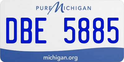 MI license plate DBE5885