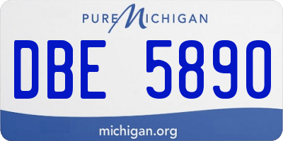 MI license plate DBE5890