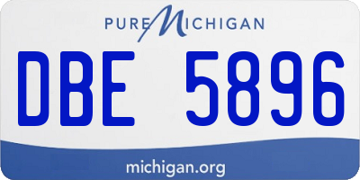 MI license plate DBE5896