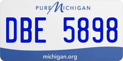 MI license plate DBE5898