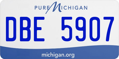 MI license plate DBE5907