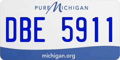 MI license plate DBE5911