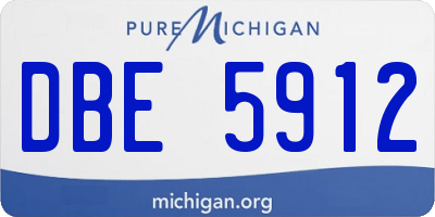 MI license plate DBE5912