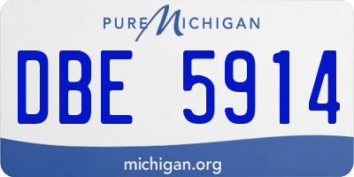 MI license plate DBE5914