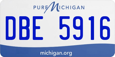 MI license plate DBE5916