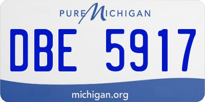 MI license plate DBE5917