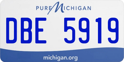 MI license plate DBE5919
