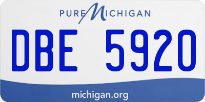 MI license plate DBE5920