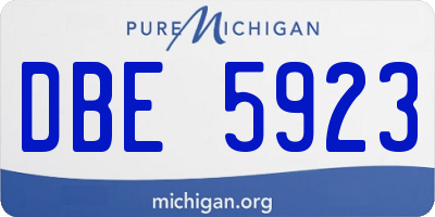 MI license plate DBE5923