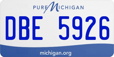 MI license plate DBE5926