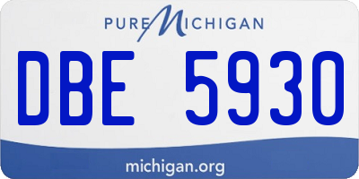 MI license plate DBE5930