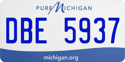 MI license plate DBE5937