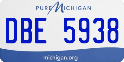 MI license plate DBE5938