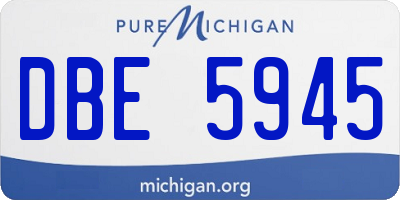 MI license plate DBE5945