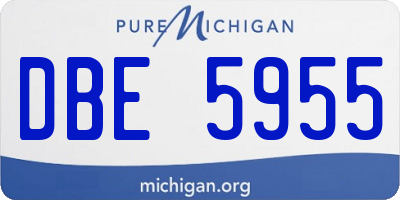 MI license plate DBE5955