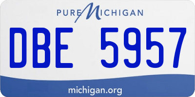 MI license plate DBE5957
