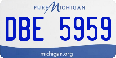 MI license plate DBE5959