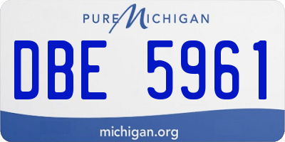 MI license plate DBE5961