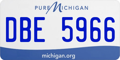 MI license plate DBE5966