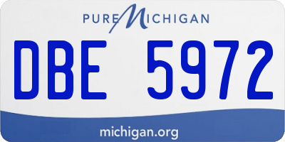 MI license plate DBE5972