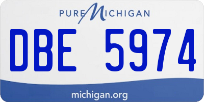 MI license plate DBE5974