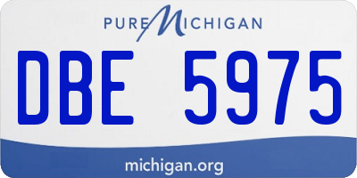 MI license plate DBE5975