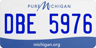 MI license plate DBE5976
