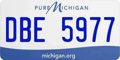 MI license plate DBE5977