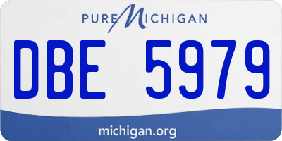 MI license plate DBE5979