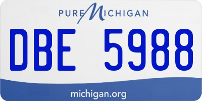 MI license plate DBE5988