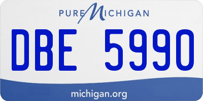 MI license plate DBE5990