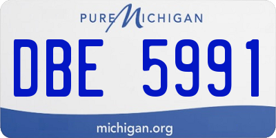 MI license plate DBE5991