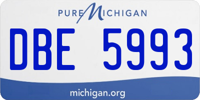 MI license plate DBE5993