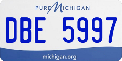 MI license plate DBE5997