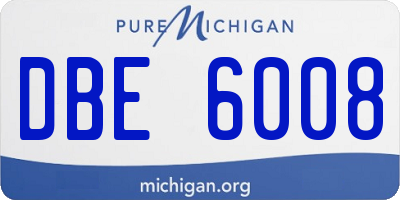 MI license plate DBE6008