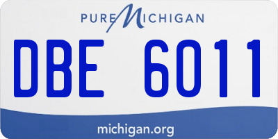 MI license plate DBE6011
