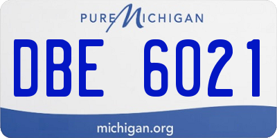 MI license plate DBE6021