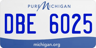MI license plate DBE6025